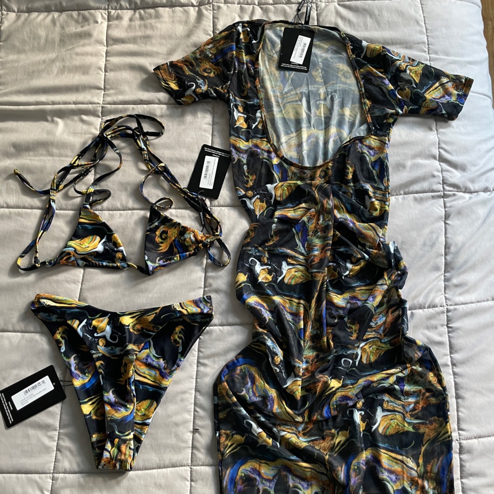 Womens bikini bathing suit - top, bottom and cover up